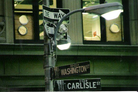 WTC paperwork still stuck in a streetsign.