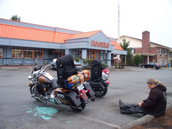 Motorcycles All Paked for the Trip