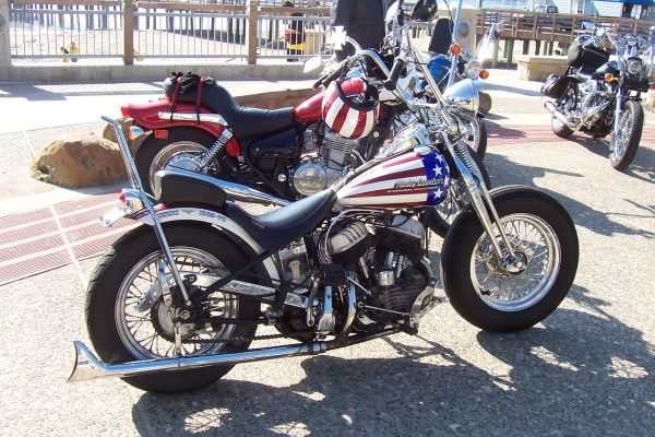 old sportster at the Santa Maria toy run...