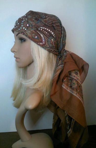 39&quot;x40&quot;Brown Indian Design Scarf