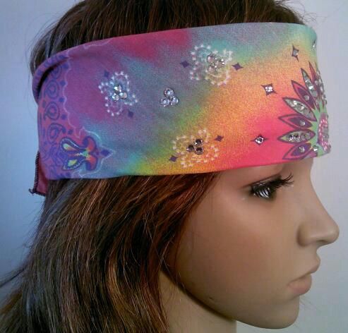 Multi colored tie dyed bandana 