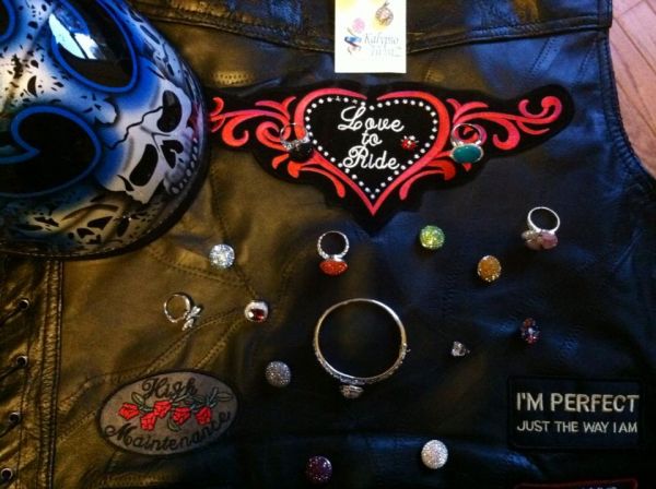 How our jewelry looks with other biker gear