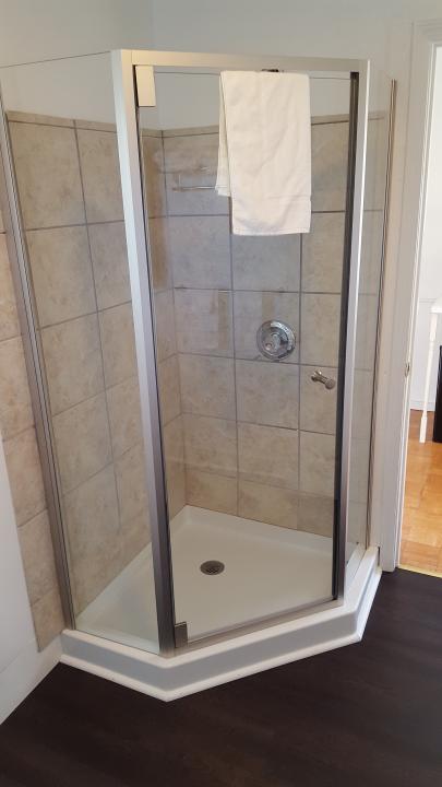 Upgraded shower in Motel room #5