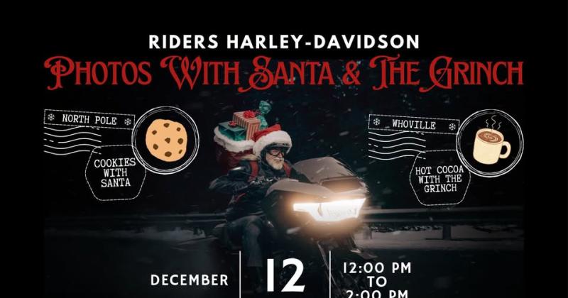 Photos with Santa & The Grinch at Riders Harley-Davidson