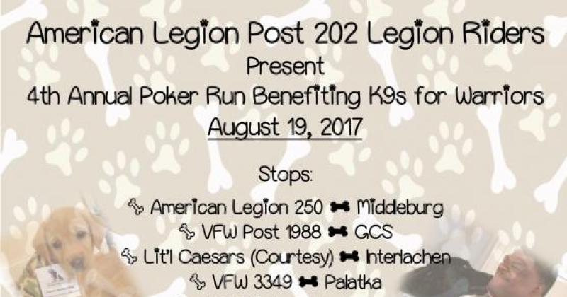 4th Annual Poker Run to benefit K9s FOR WARRIORS