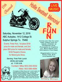 15th Annual Hollie Swatsell Memorial Fun Run