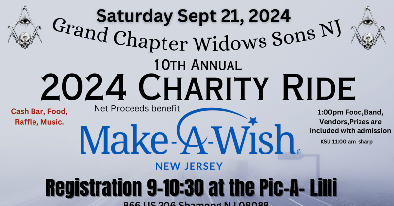 Grand Chapter Widows Sons 10th Annual Charity Ride