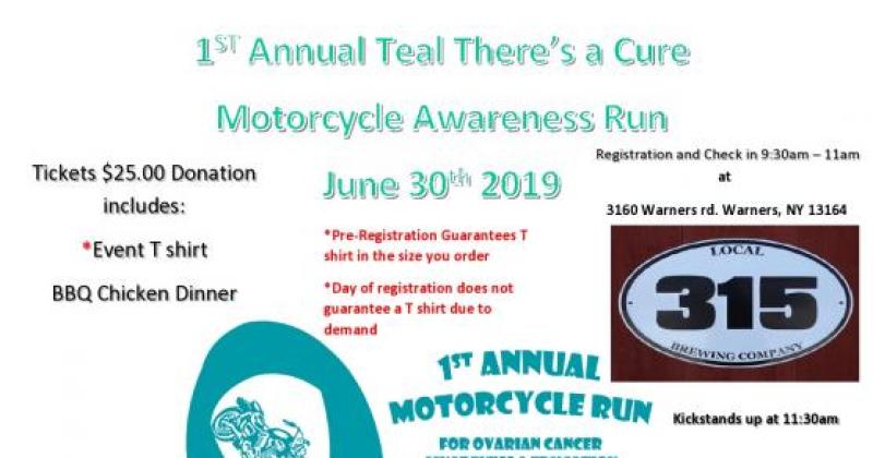 Teal Theres a Cure Motorcycle Run
