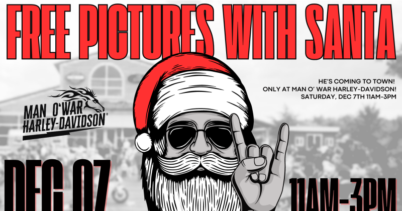 FREE Pictures with Santa at Man O' War Harley!