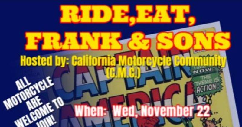 RIDE,EAT, FRANK & SONS on Wednesday 