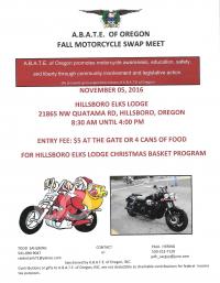 ABATE of Oregon Fall Swap Meet