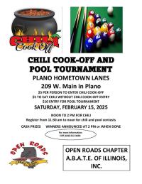 Open Roads ABATE Chili Cook-Off & Pool Tournament