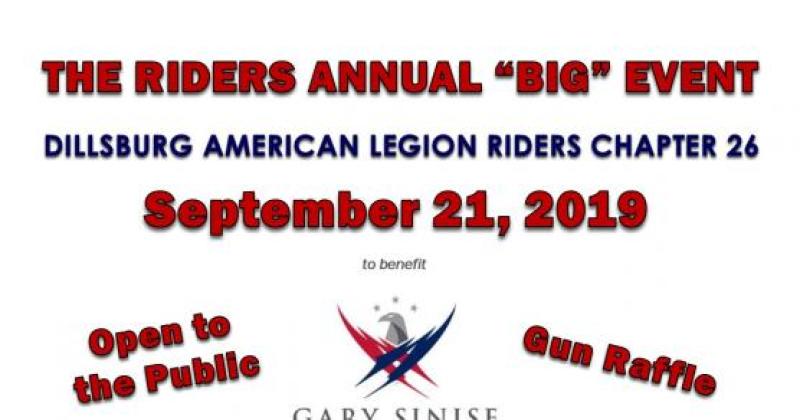 Dillsburg American Legion Riders Chapter 26 Annual Big Event to benefit the Gary Sinise Foundation