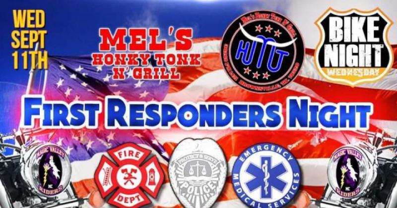 Bike Night @ Mel's Honky Tonk In honor of First Responders