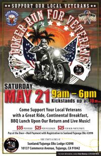 Sunland-Tujunga Elks Lodge Poker Run for Veterans