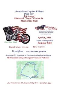 3rd Annual Howard "Pops" Evans Memorial Ride