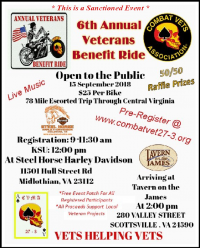 CVMA 27-3 Veterans Benefit Ride