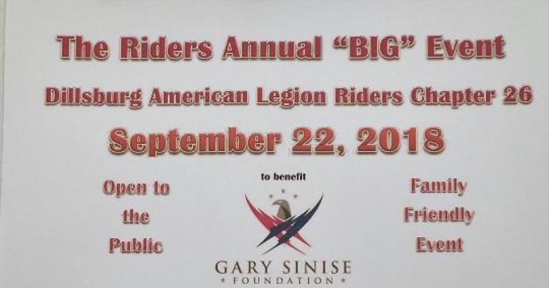Dillsburg American Legion Riders Chapter 26 Annual Big Event to benefit the Gary Sinise Foundation