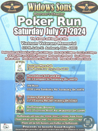 Widows Sons Overseers Chapter Annual Poker Run