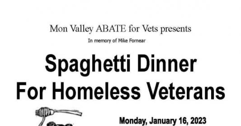 Mon Valley ABATE Spaghetti Dinner for Homeless Vets
