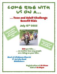 Teen and Adult Challenge Benefit Ride