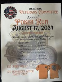 UAW Local 2209 Veteran’s Committee 12th Annual Poker Run