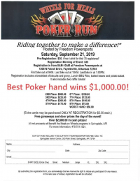 10th Annual Wheels for Meals Poker Run