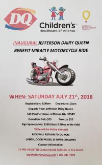 Jefferson Dairy Queen Inaugural Miracle Motorcycle Ride