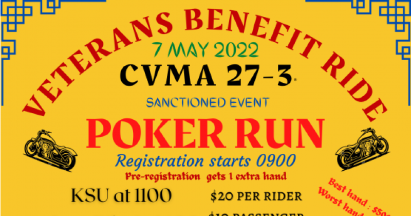 CVMA VA 27-3 Veterans Benefit Ride Poker Run (Sanctioned)