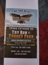 Grand Fathers MC 36th annual Toy Drive / Turkey Feed